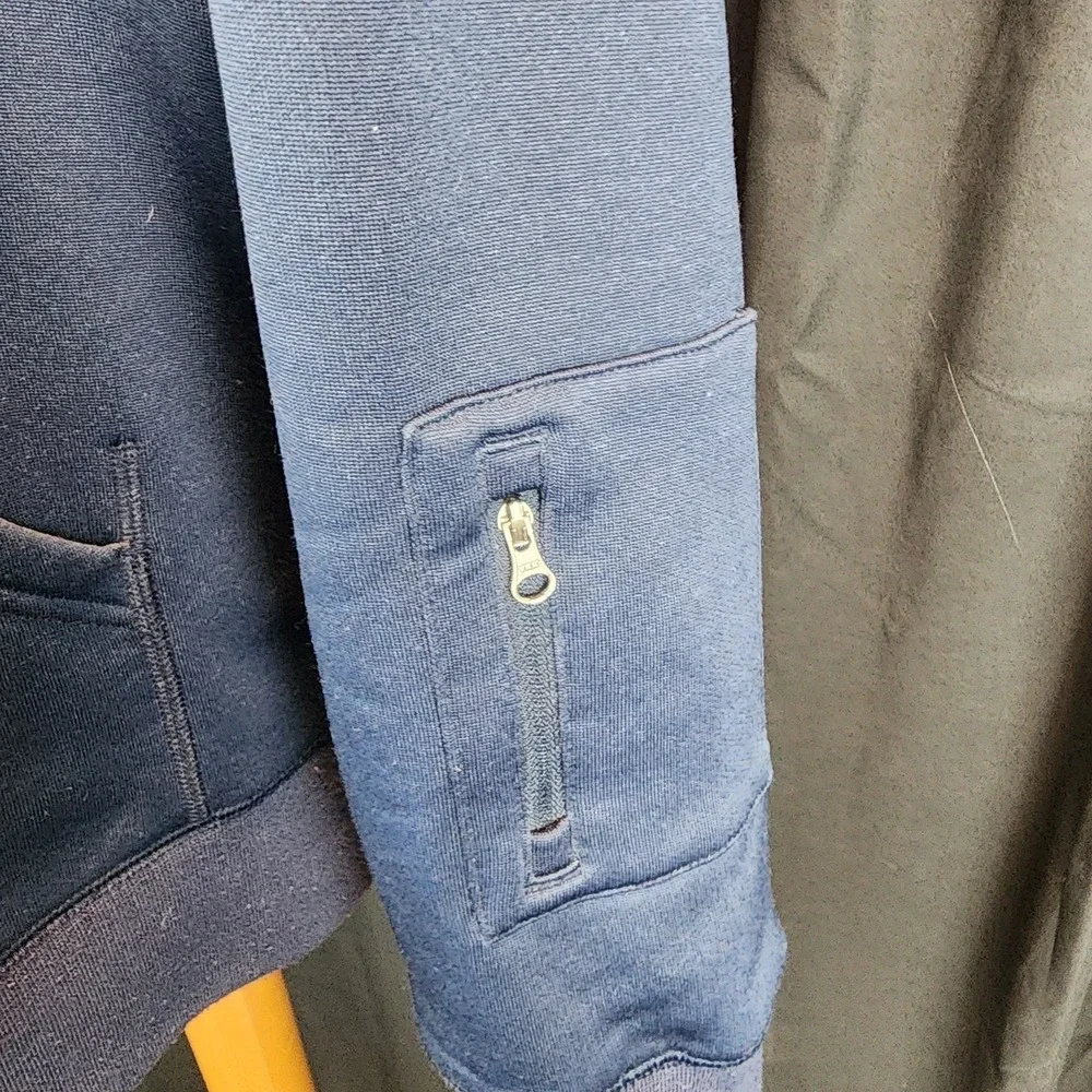 The North Face Mens Hooded Jacket Black And Blue‎ Pockets Size L